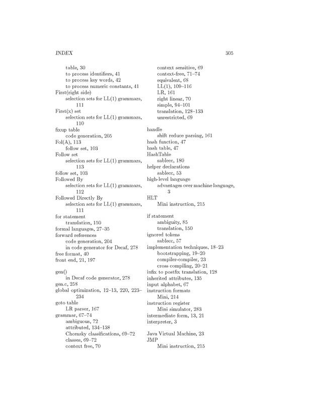 Compiler Design: Theory, Tools, and Examples - Page 305